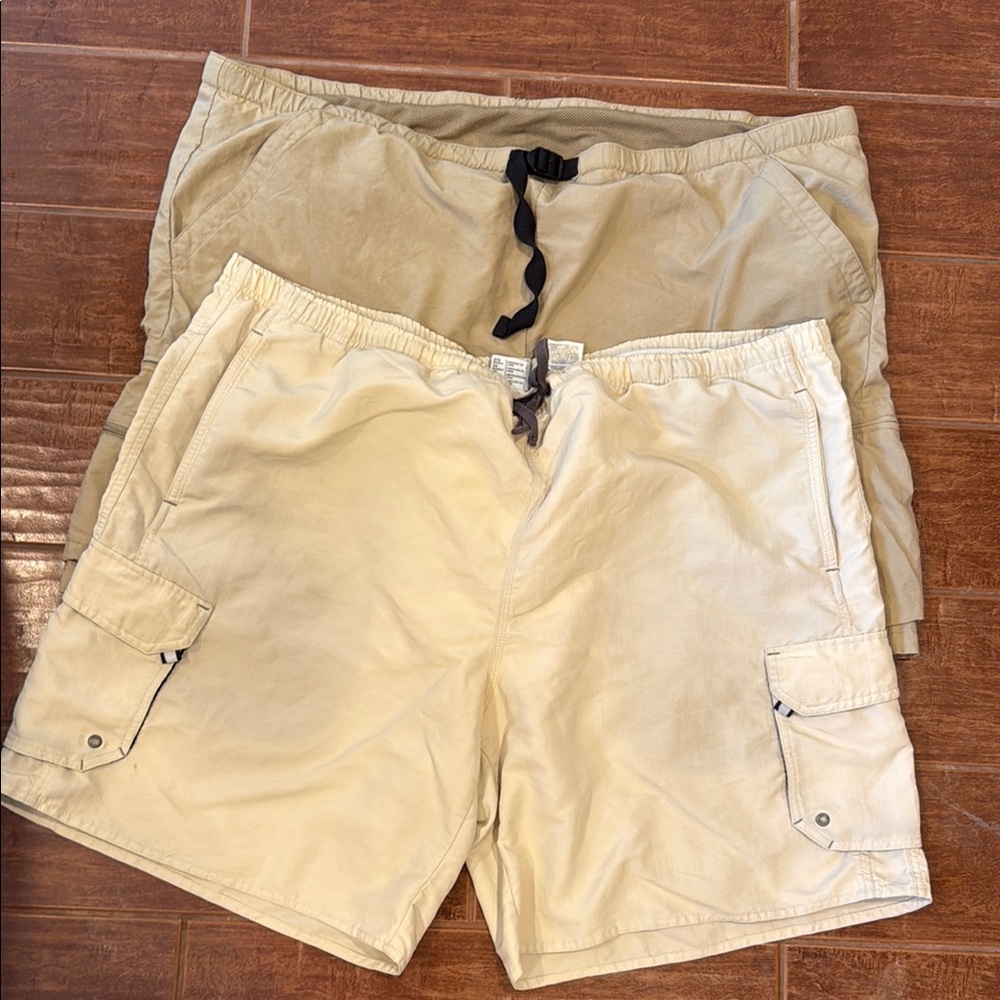 Men's Tan Cargo swim trunks
